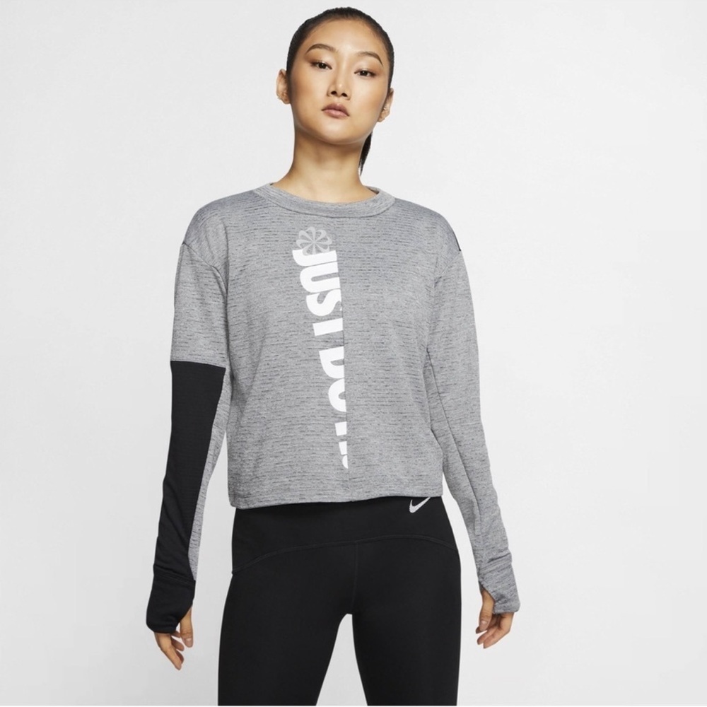 Nike Therma Sphere Icon Clash Women's Long Sleeve Running Top Size Large Gray